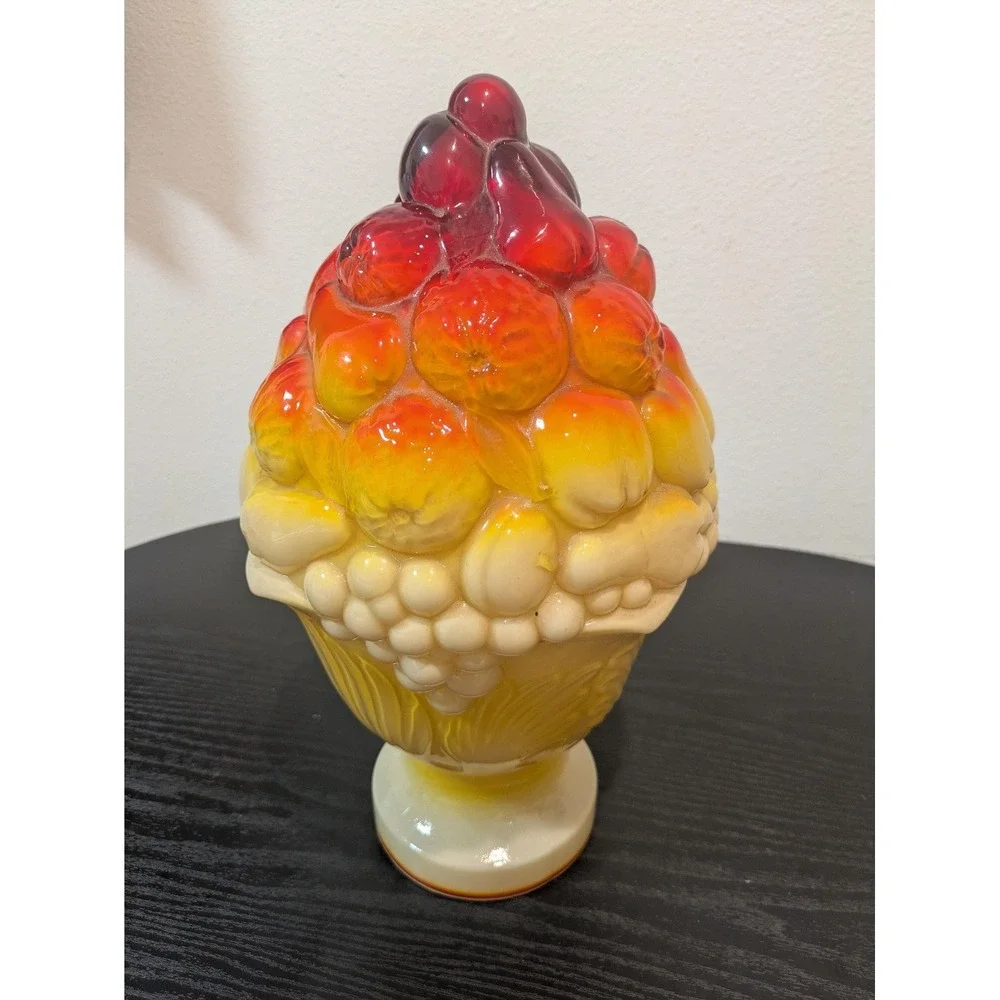 Vintage Murano Glass Fruit Basket Lamp Shade MCM Globe Ceiling Fixture Beautiful
